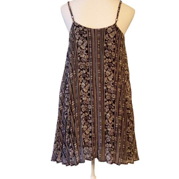 American Rag Mini Dress Women Size Small Black Bohemian Hippie Peasant Fairy - Picture 2 of 6